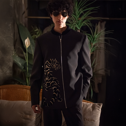 Indowestern style achkan with handwork embellishments