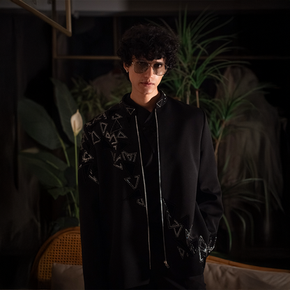 Indowestern style achkan with handwork embellishments