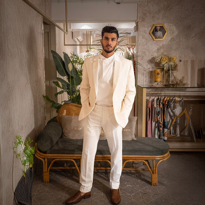 Indowestern style achkan with handwork embellishments