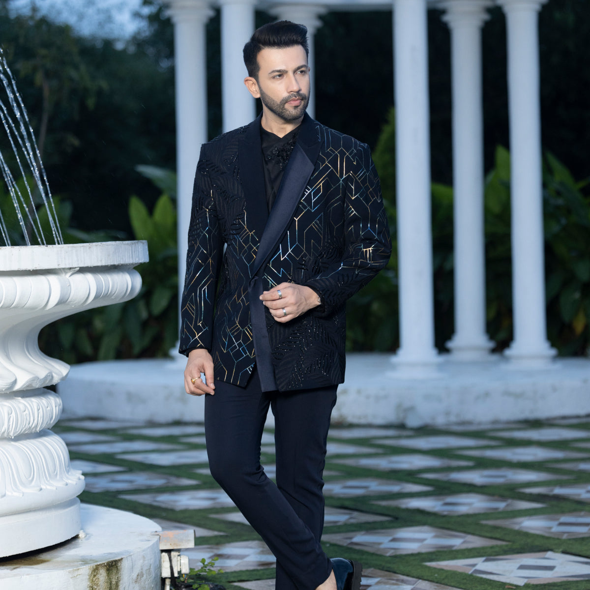 Tuxedo with Hand Embroidery