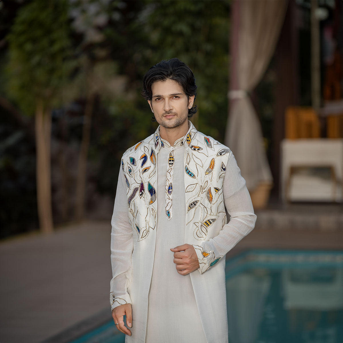 Vibrant jacket with kurta sets