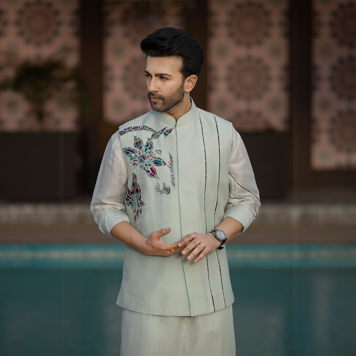 Vibrant jacket with kurta sets