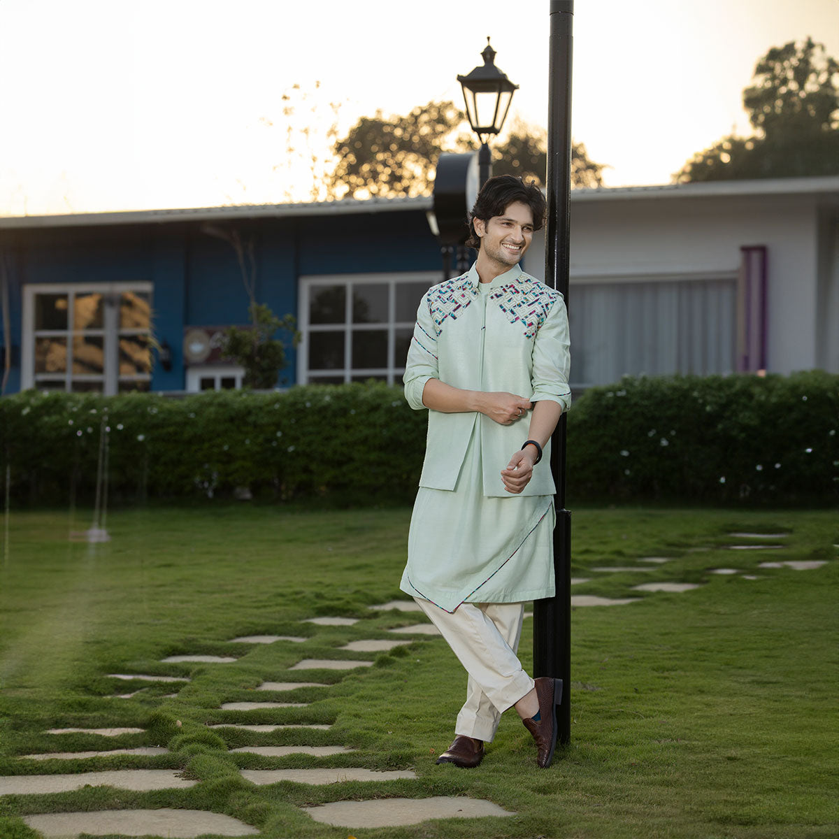 Vibrant jacket with kurta sets