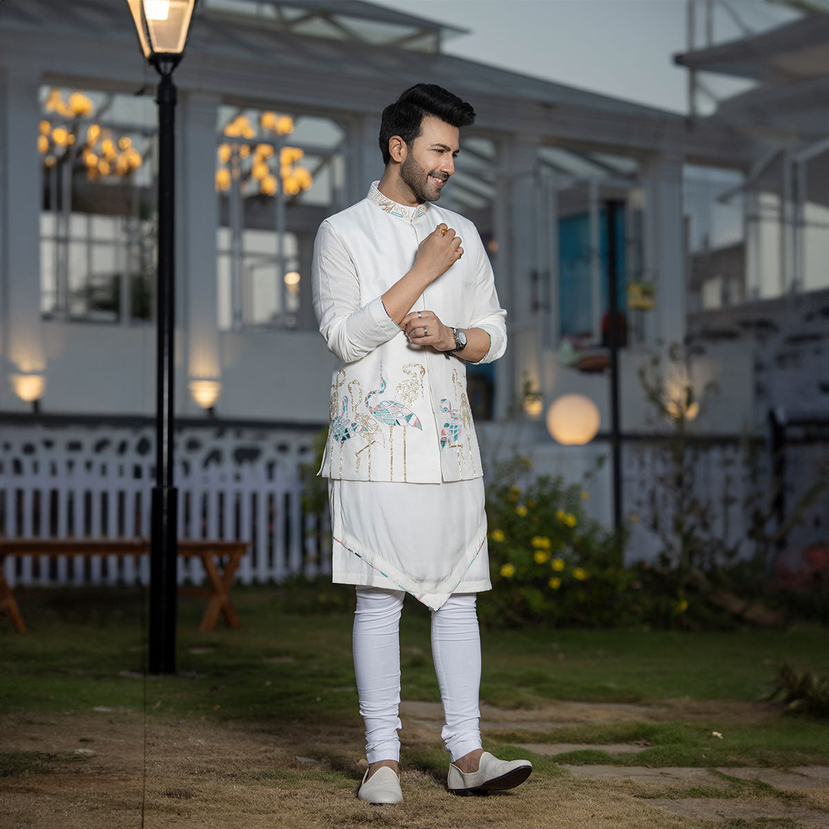 Vibrant jacket with kurta sets