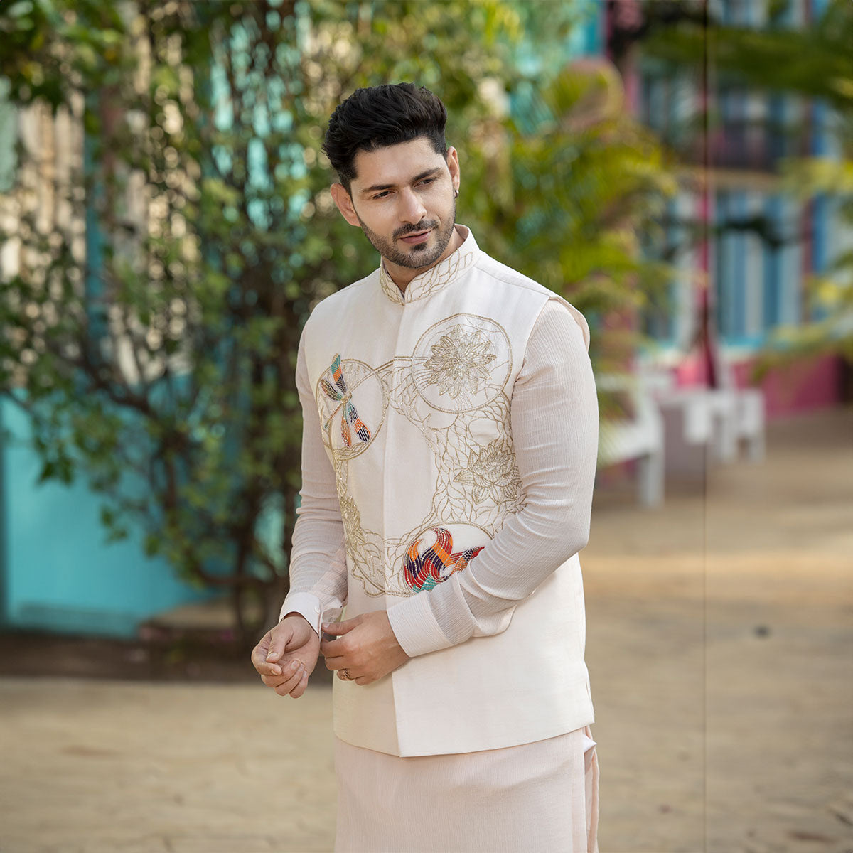 Vibrant jacket with kurta sets