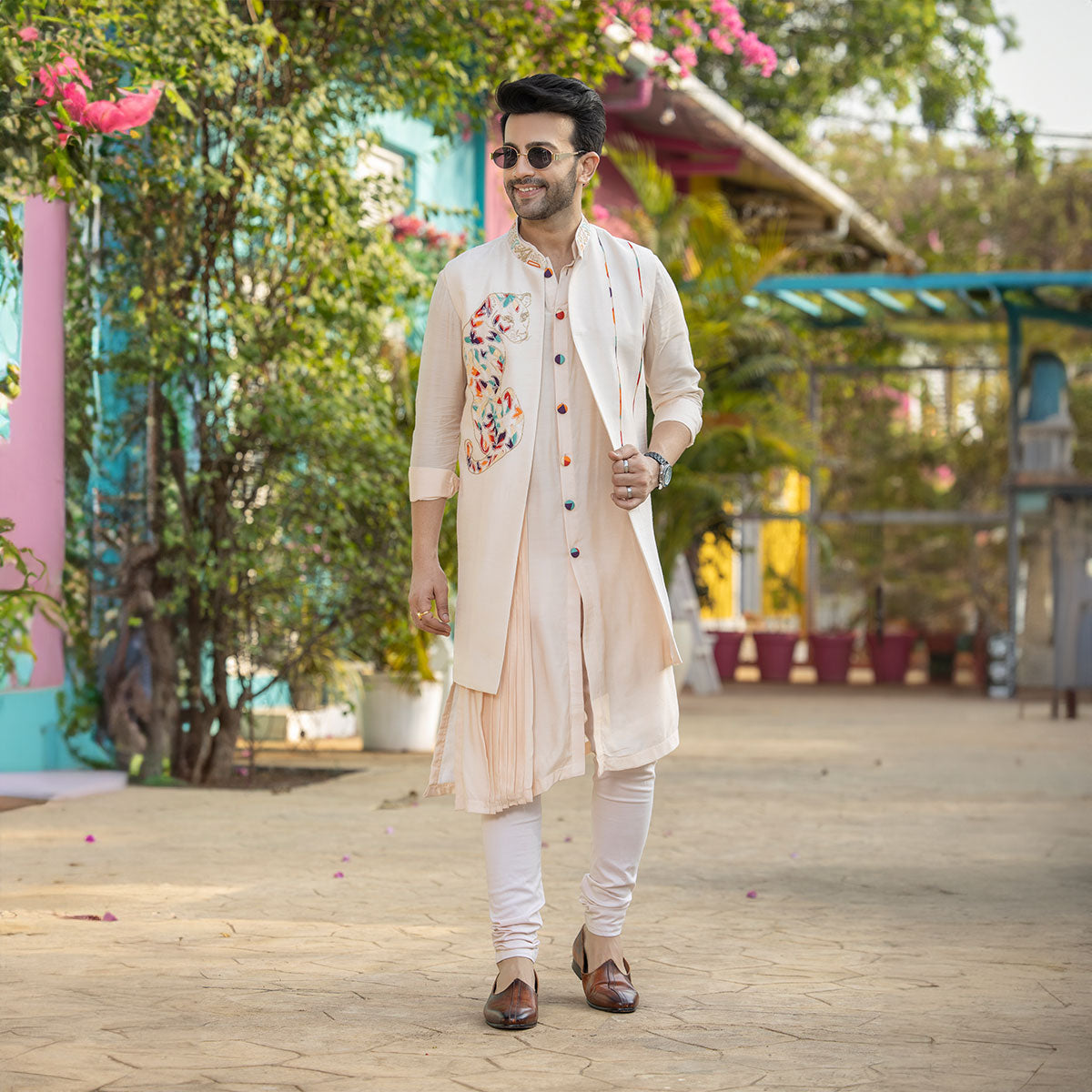 Vibrant jacket with kurta sets