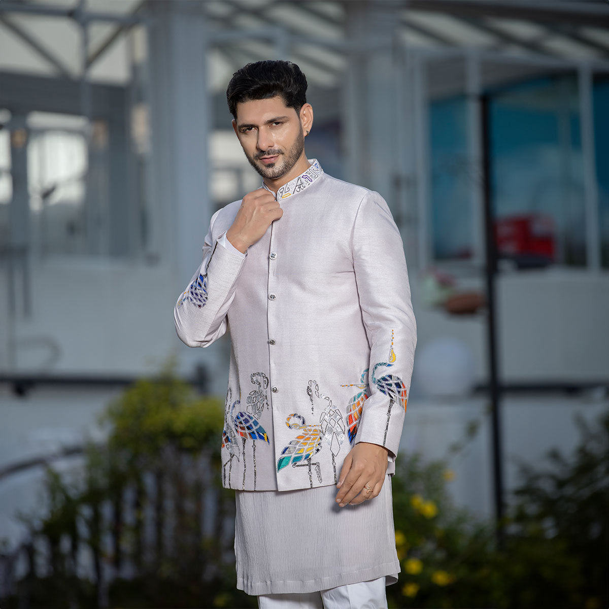 Vibrant jacket with kurta sets