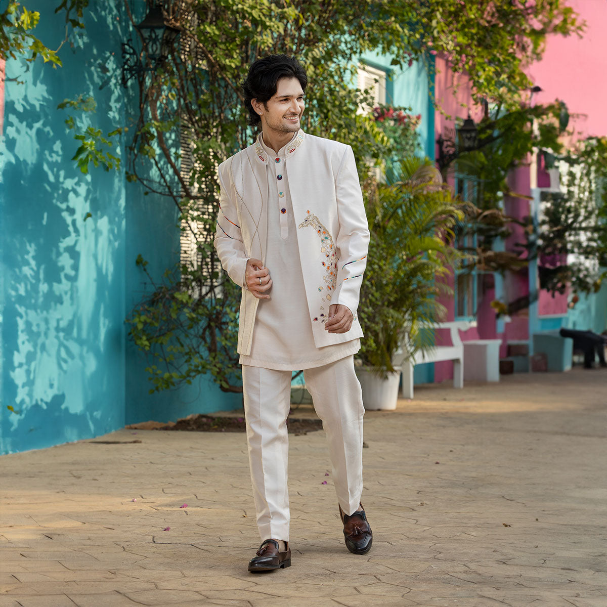 Vibrant jacket with kurta sets