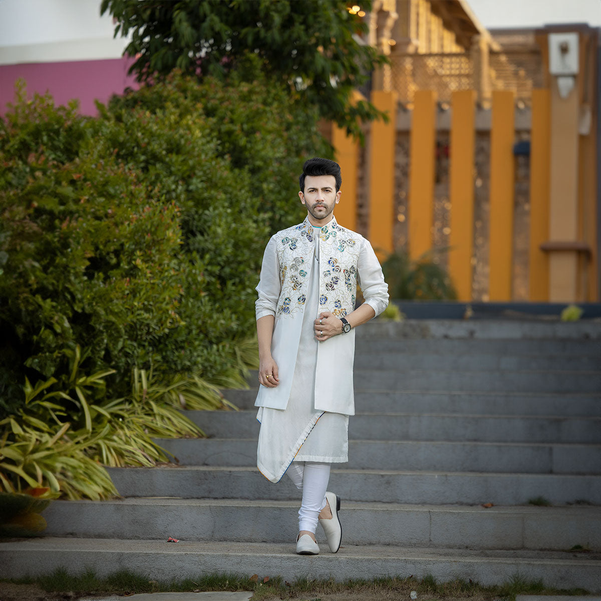 Vibrant jacket with kurta sets