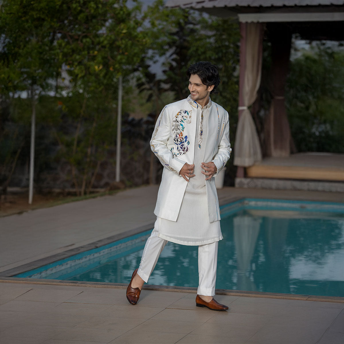 Vibrant jacket with kurta sets