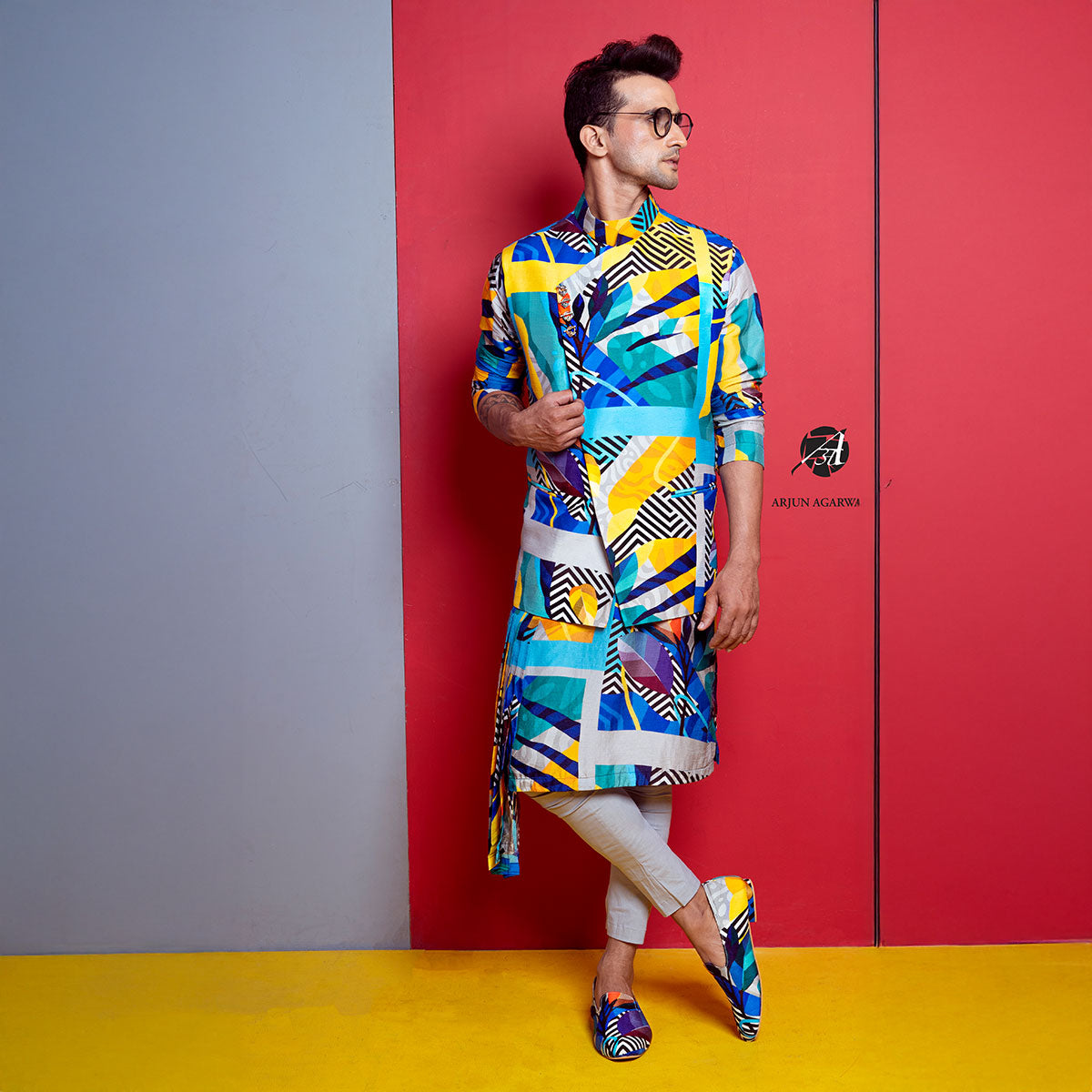 Vibrant jacket with kurta sets