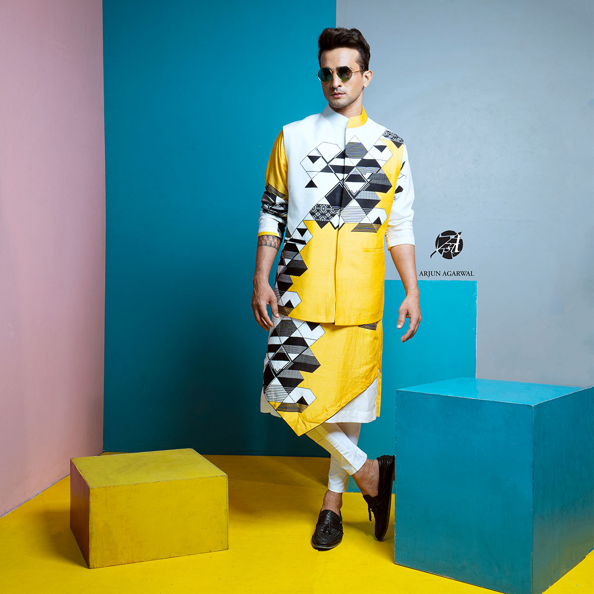 Vibrant jacket with kurta sets