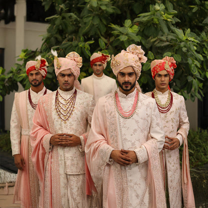 Sherwani set with intricate hand embroidery