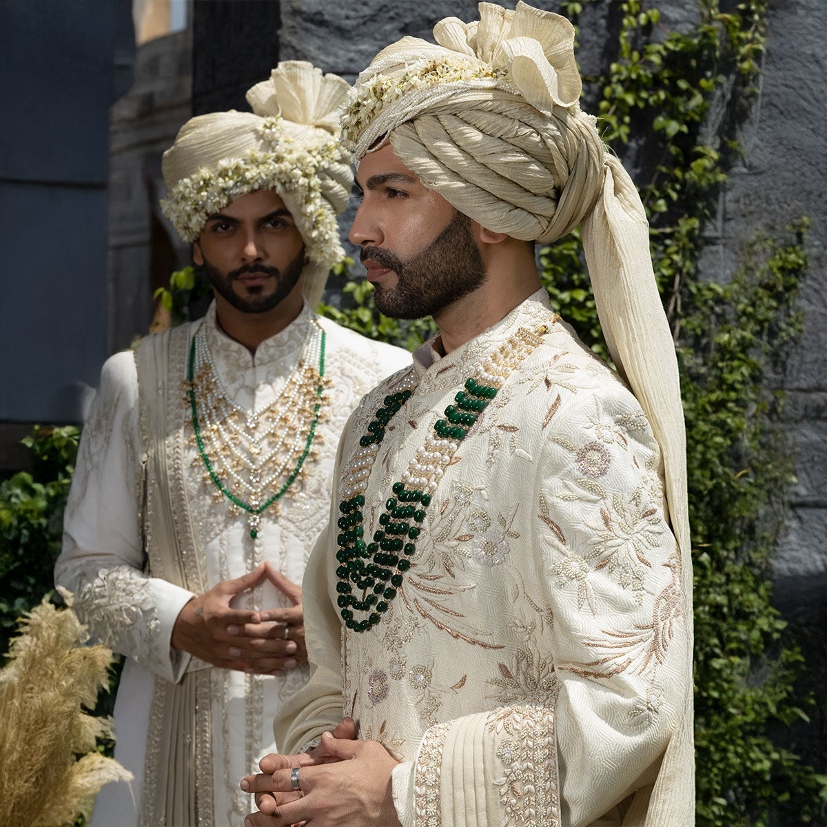 Sherwani set with intricate hand embroidery