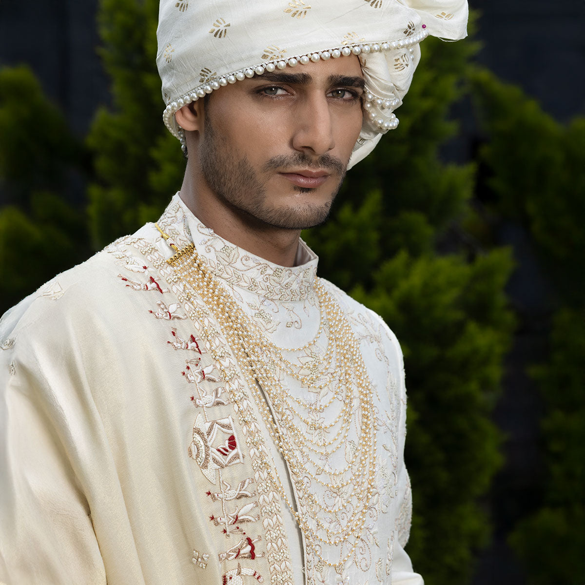 Sherwani set with intricate hand embroidery