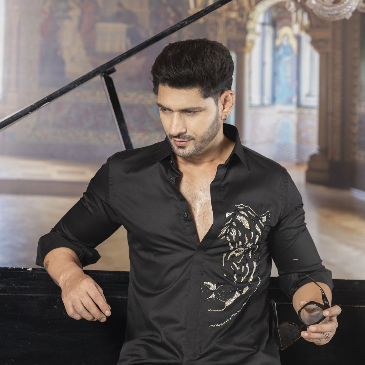 Slim fit party wear shirt