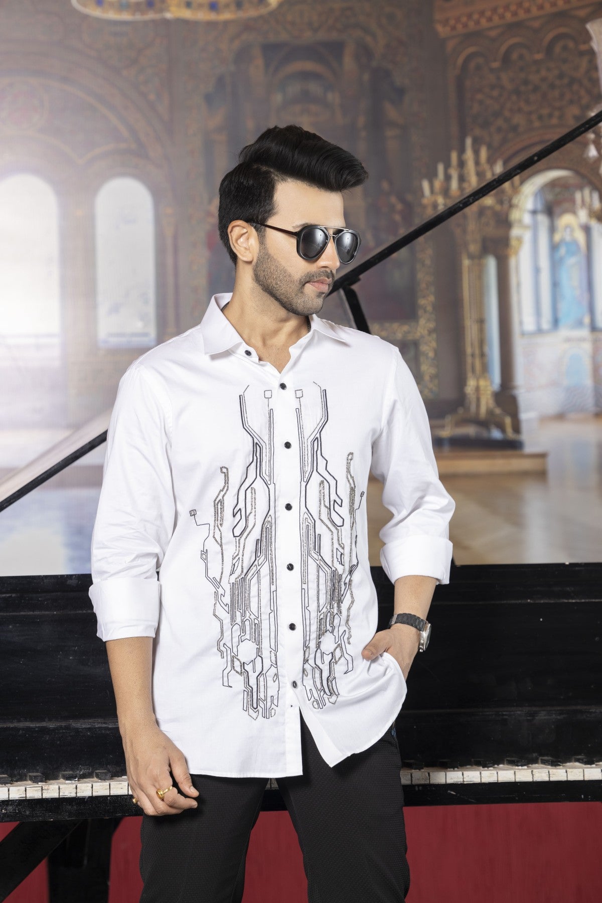 Slim fit party wear shirt
